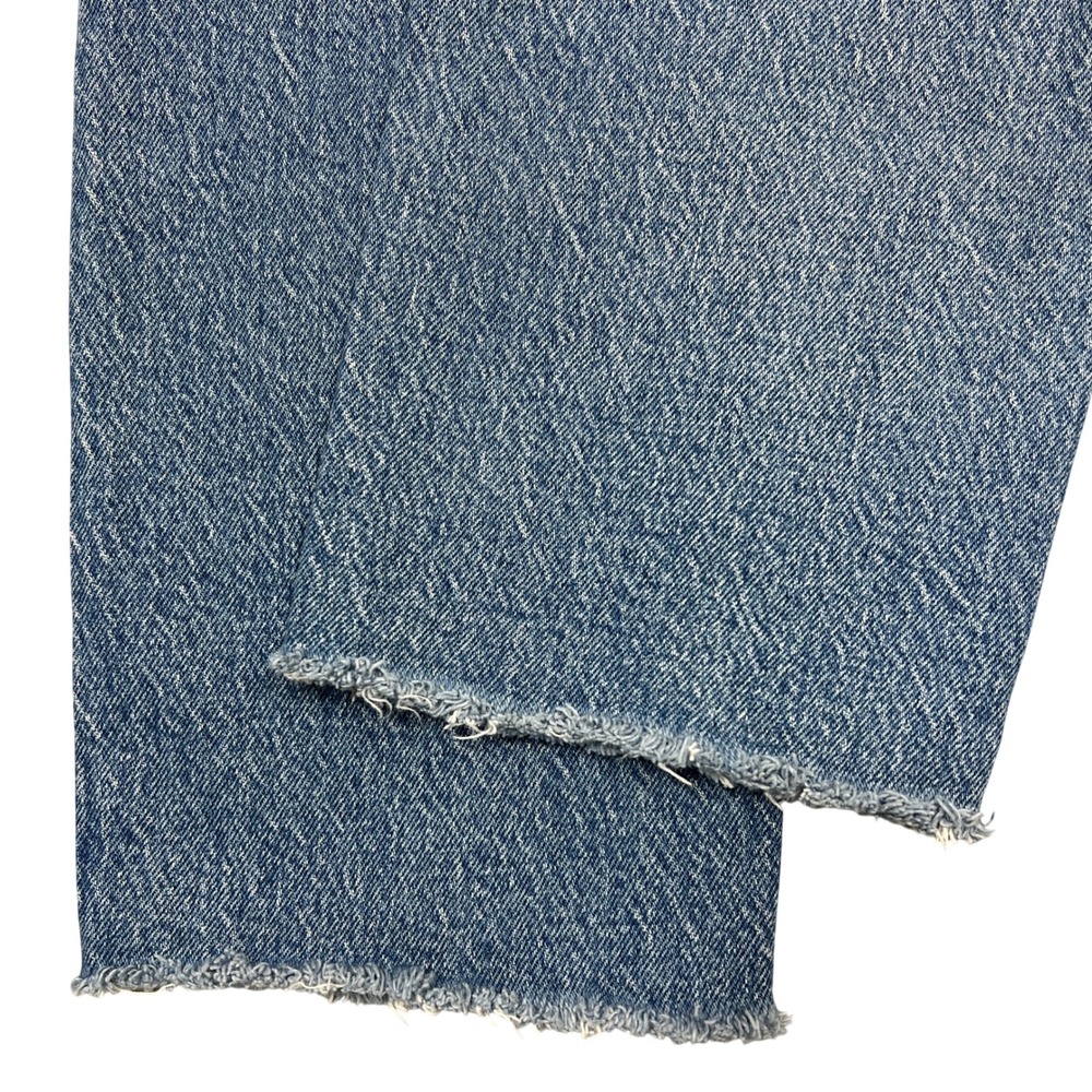 Good American Good Classic Straight Raw Hem Jeans 6/28 Stretch High-Rise Grunge - Picture 9 of 10